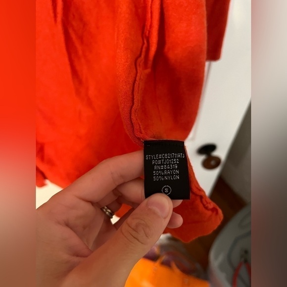 CYRUS Open Front Basic Orange Hooded Fall Cardigan Small - Picture 4 of 4